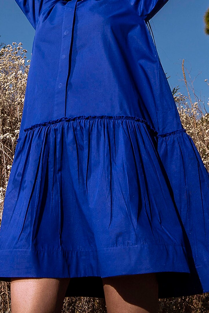 Electric Blue Poplin Summer Dress by Khara Kapas at Pernia's Pop Up Shop