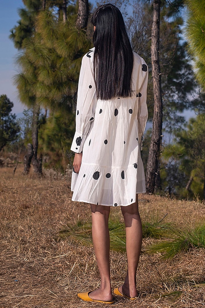 White Printed Summer Dress by Khara Kapas at Pernia's Pop Up Shop