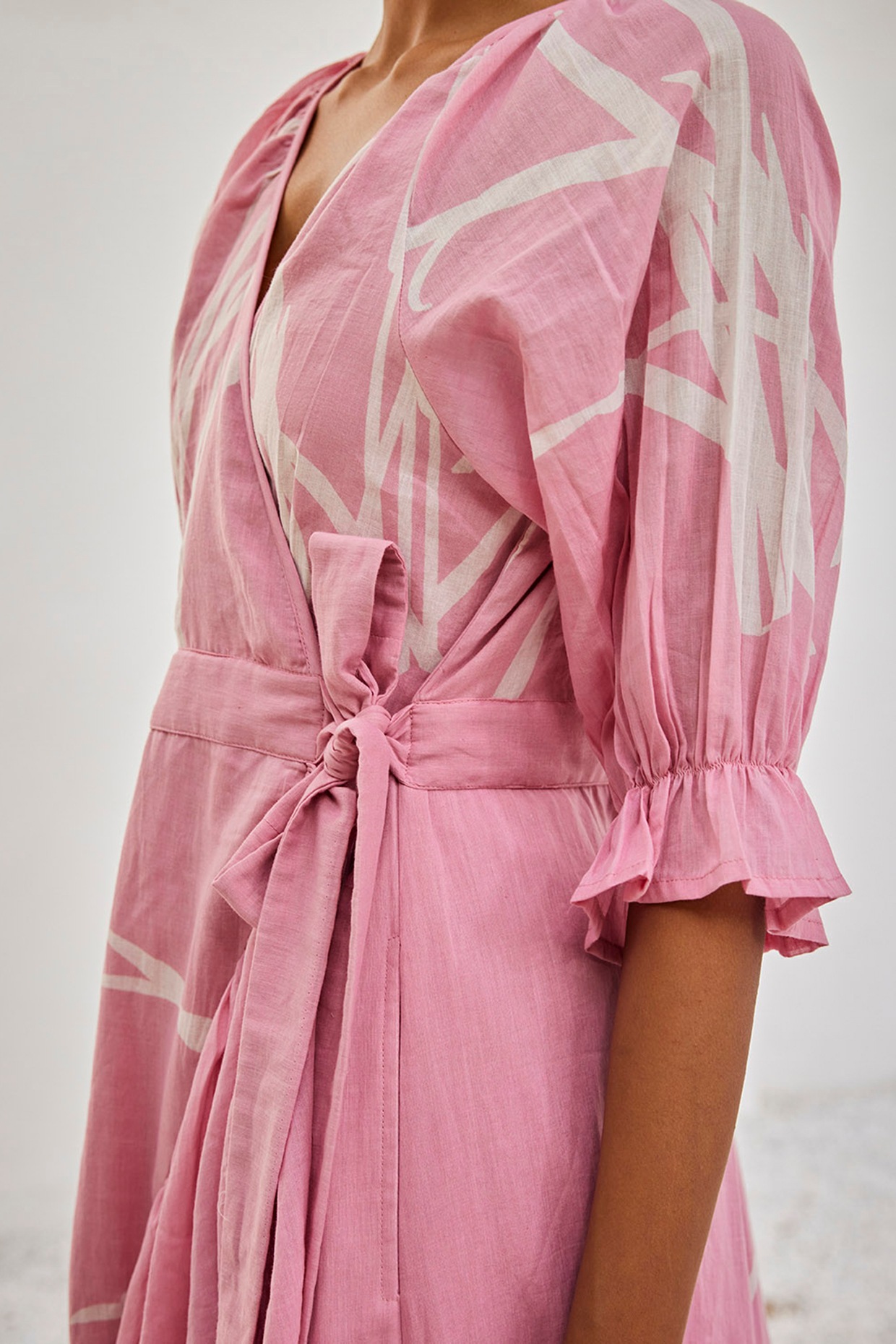 Pale pink wrap new arrivals dress