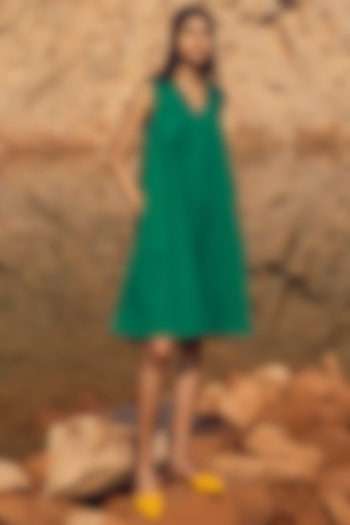 Emerald Green Shift Summer Dress by Khara Kapas at Pernia's Pop Up Shop