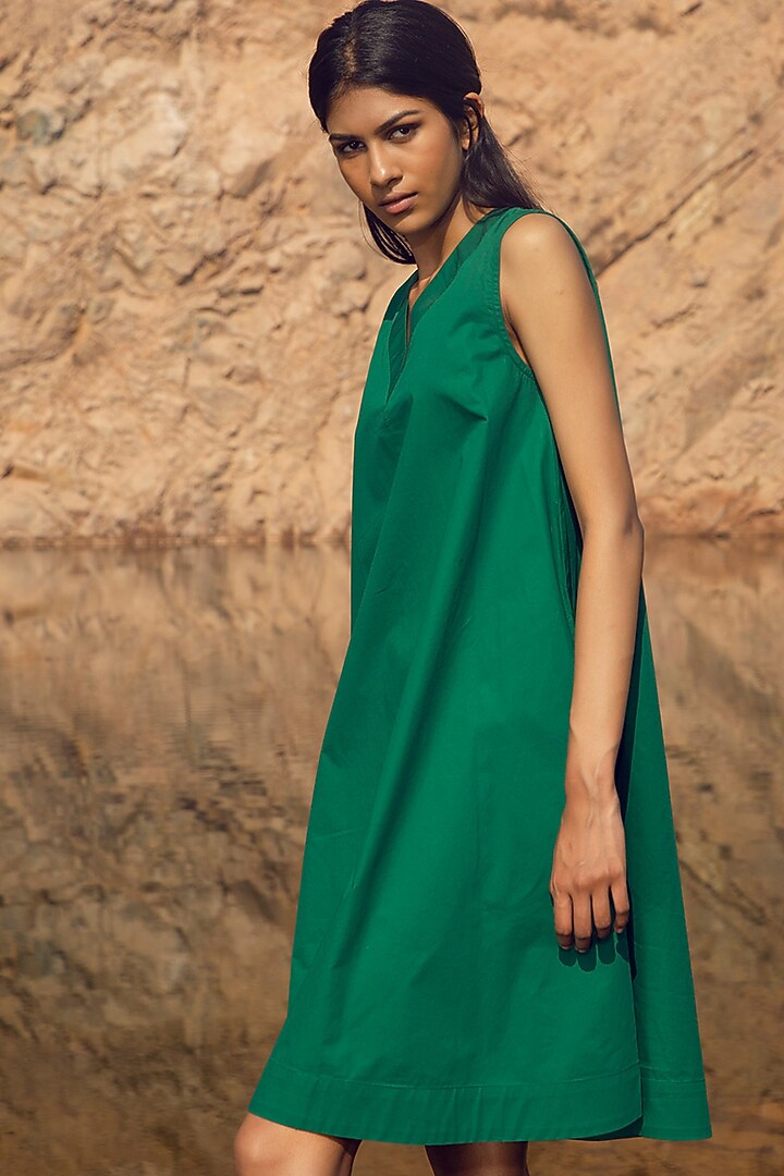 Emerald Green Shift Summer Dress by Khara Kapas at Pernia's Pop Up Shop