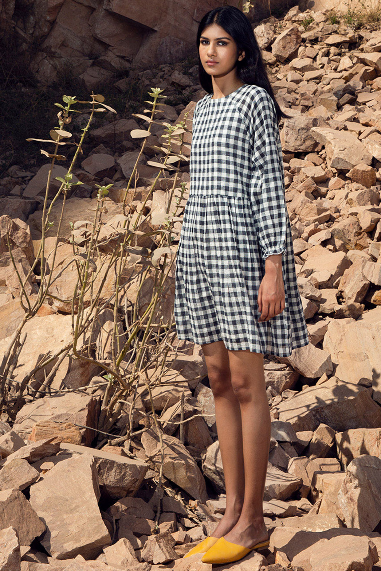 Black White Checkered Dress by Khara Kapas at Pernia s Pop Up Shop