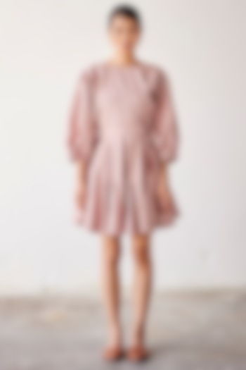 Primrose Pink Poplin Flared Summer Dress by Khara Kapas at Pernia's Pop Up Shop