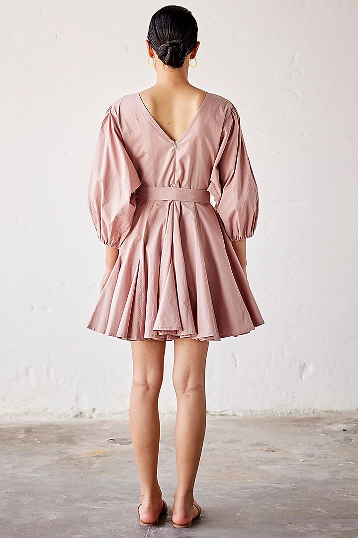 Primrose Pink Poplin Flared Summer Dress by Khara Kapas at Pernia's Pop Up Shop