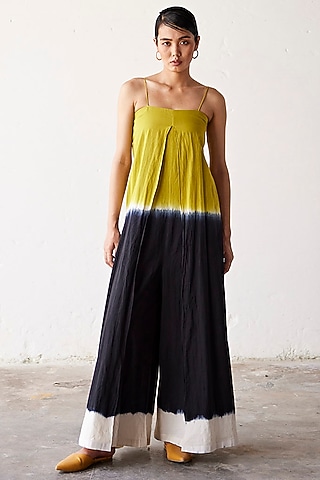 Multi-Colored Mul Cotton Handcrafted Jumpsuit by Khara Kapas