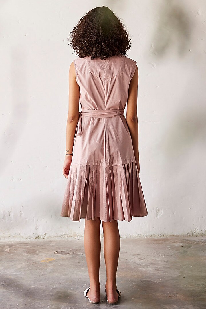 Pink Poplin Handcrafted Wrap Summer Dress by Khara Kapas at Pernia's Pop Up Shop
