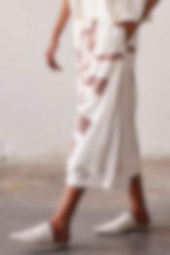 Off-White Mul Cotton Skirt Trousers by Khara Kapas at Pernia's Pop Up Shop