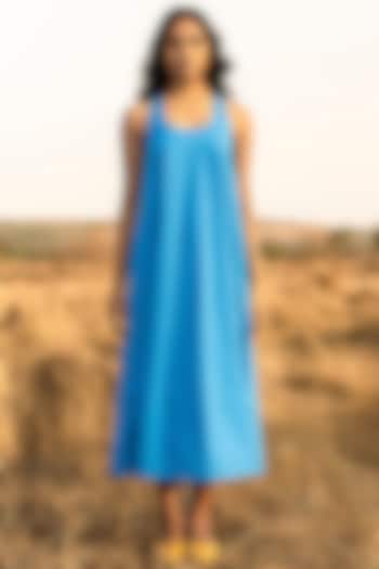 Shazam Blue Poplin Dress by Khara Kapas