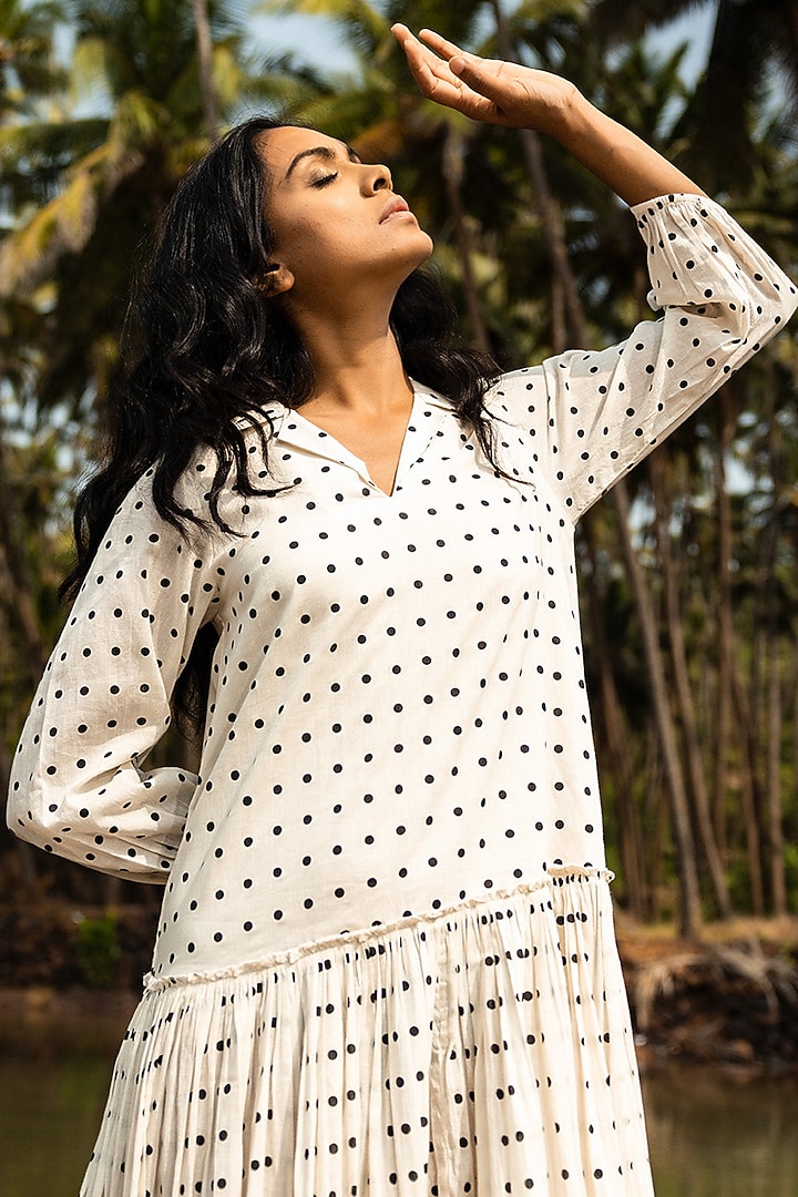 White & Red Polka Dot Summer Dress by Khara Kapas at Pernia's Pop Up Shop