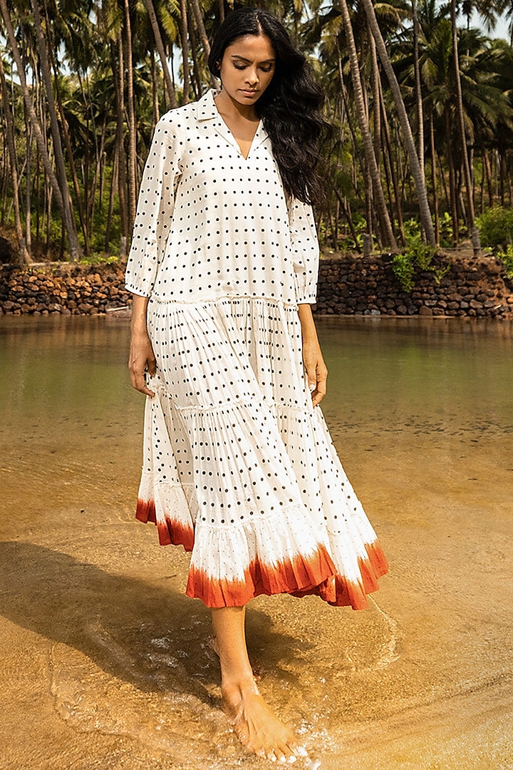 White & Red Polka Dot Summer Dress by Khara Kapas at Pernia's Pop Up Shop