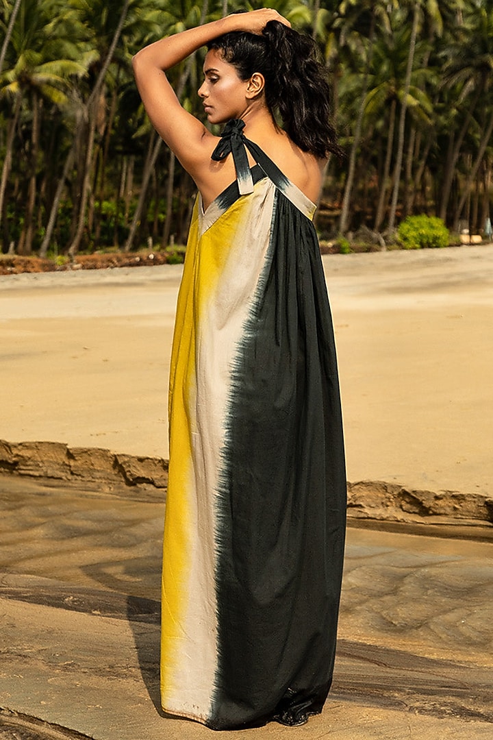 Black & Yellow Cotton Summer Dress by Khara Kapas at Pernia's Pop Up Shop