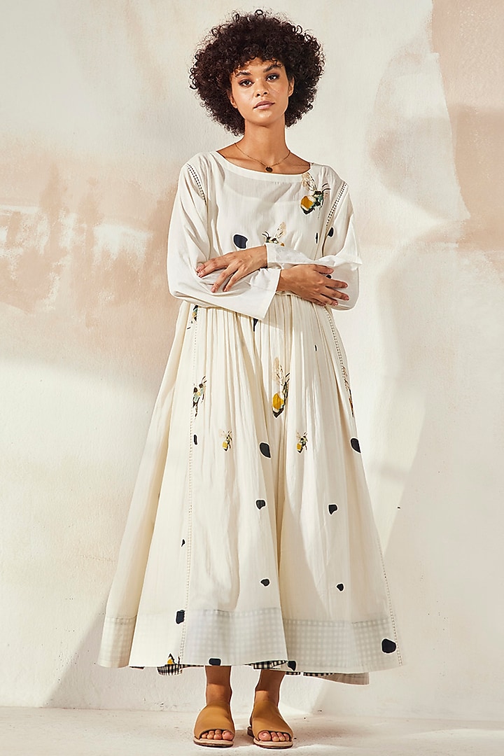 White Printed Dress by Khara Kapas