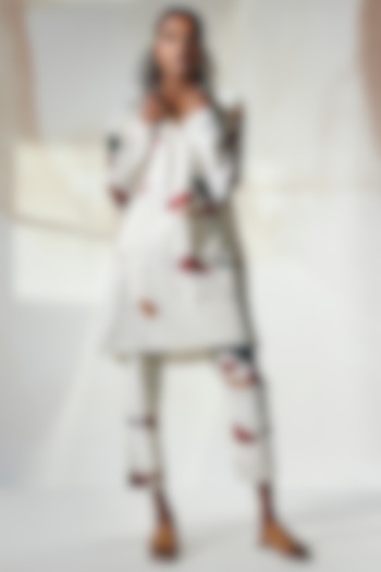 Off-White Printed Tunic Set by Khara Kapas at Pernia's Pop Up Shop