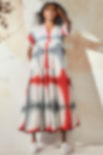 Multi-Colored Shibori Maxi Summer Dress by Khara Kapas at Pernia's Pop Up Shop
