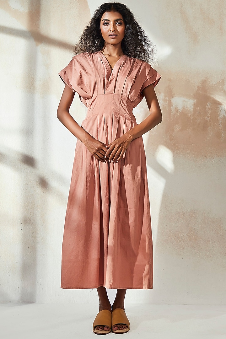 Blush Pink Cotton Maxi Summer Dress by Khara Kapas at Pernia's Pop Up Shop