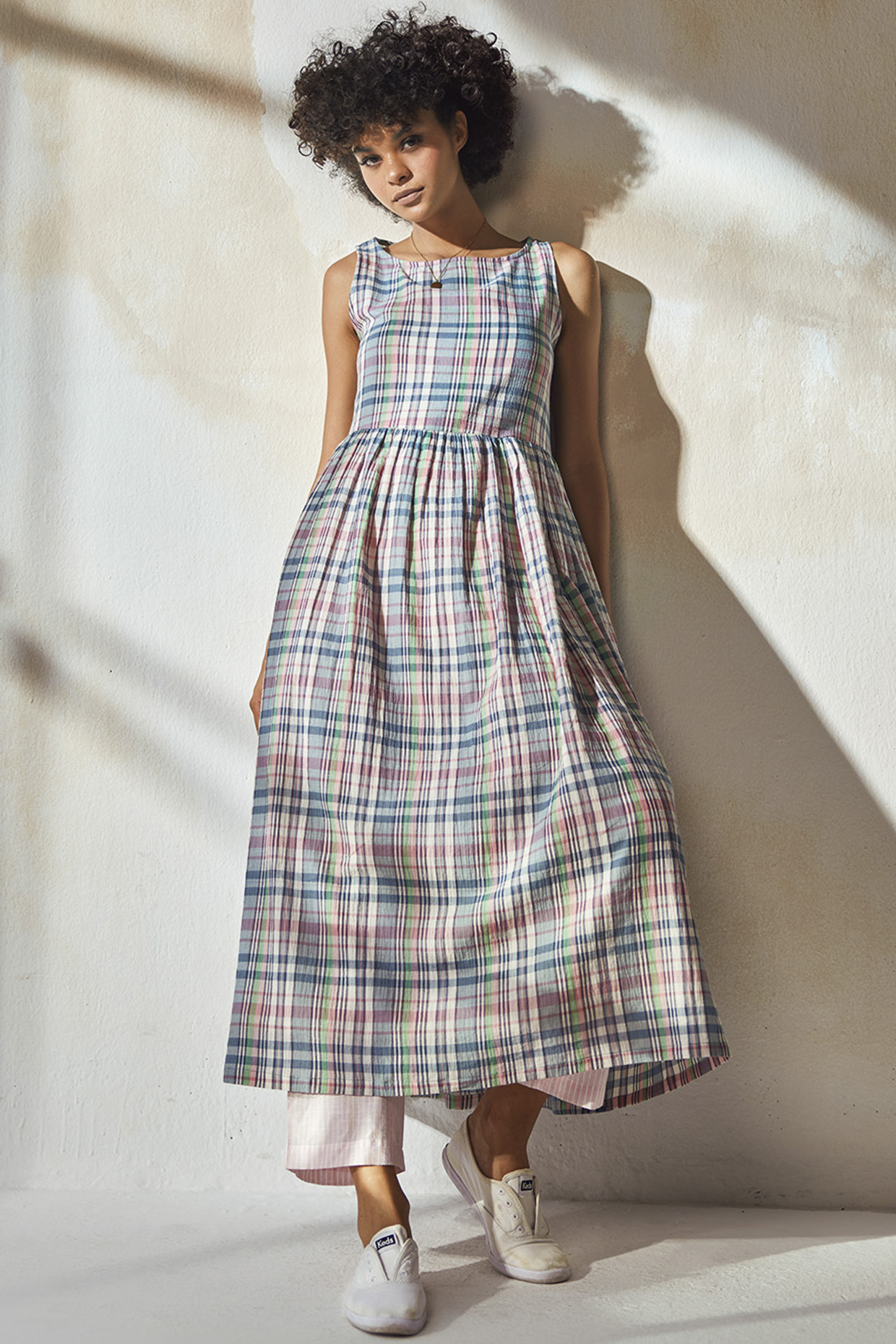 Multi-Colored Checkered Tunic Set by Khara Kapas at Pernia's Pop Up Shop