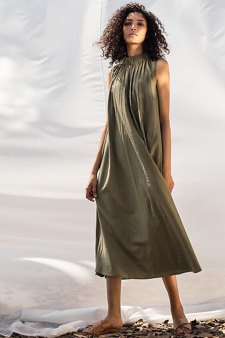 green tent dress Green Floral Tent Dress main image 0
