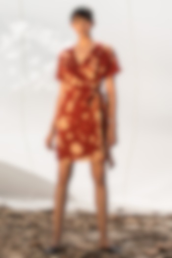 Red & Biscotti Tie-Dye Mini Dress by Khara Kapas at Pernia's Pop Up Shop  2026