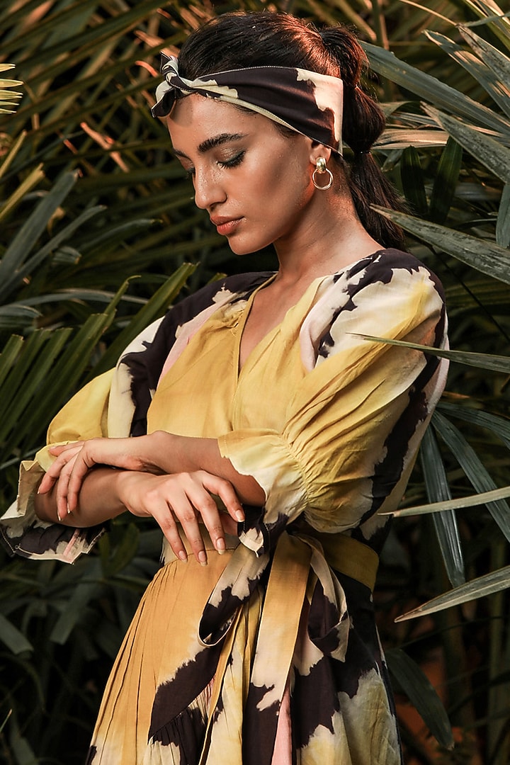 Multi-Colored Shibori Dyed Wrap Summer Dress by Khara Kapas at Pernia's Pop Up Shop