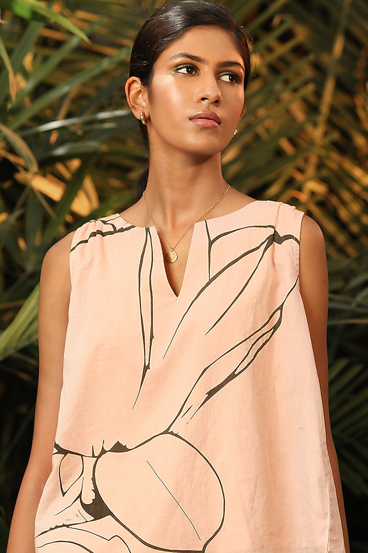 Pink Printed Top by Khara Kapas at Pernia's Pop Up Shop