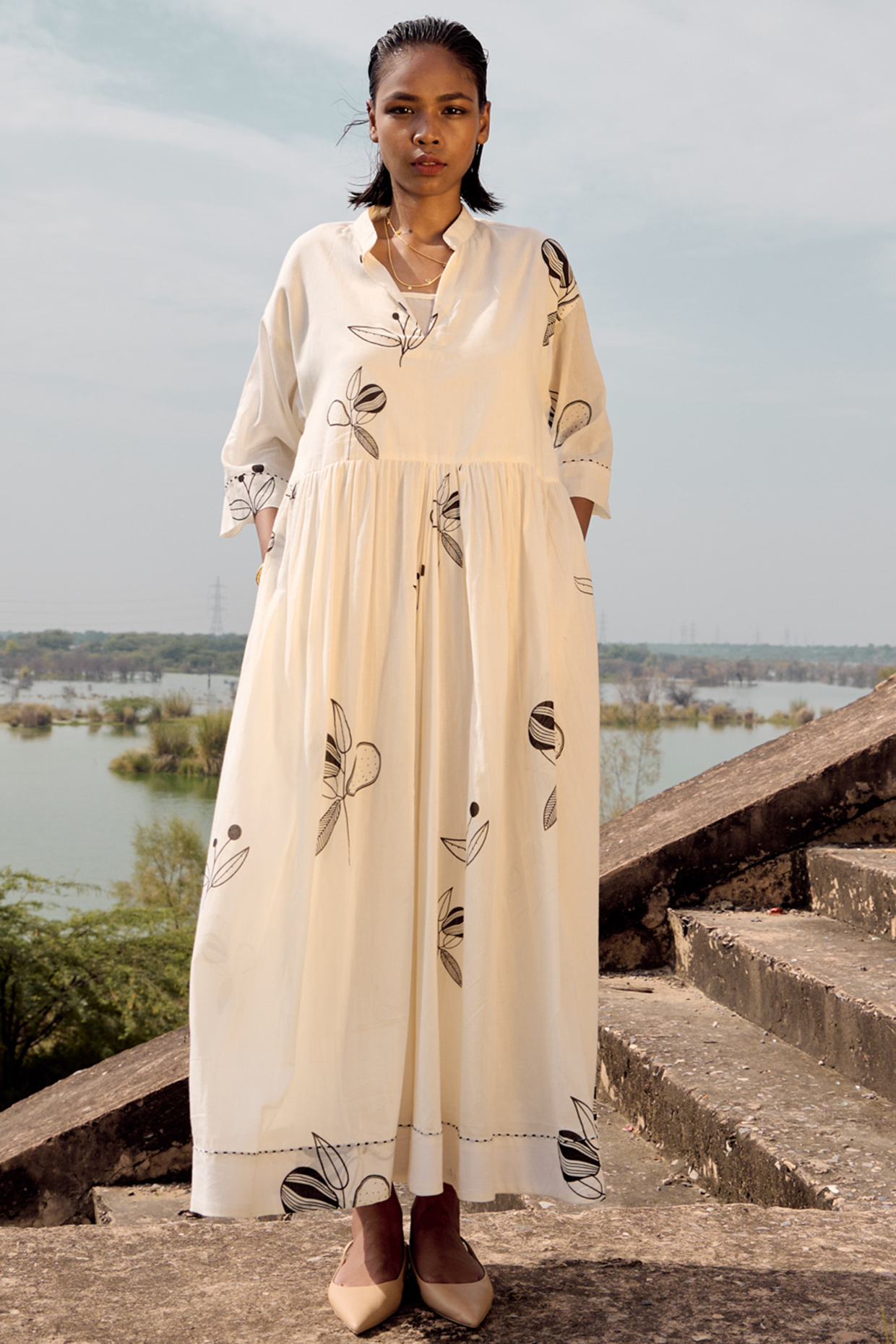 Off white outlet cotton dress