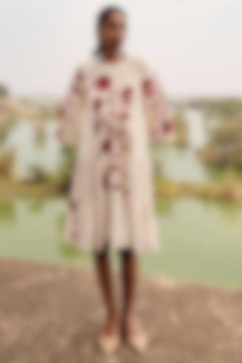 Off-White Mul Summer Dress by Khara Kapas at Pernia's Pop Up Shop