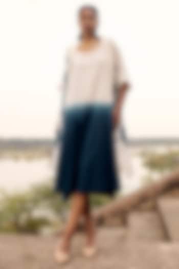 Off-White Mul Dip-Dyed Summer Dress With Overlay by Khara Kapas at Pernia's Pop Up Shop