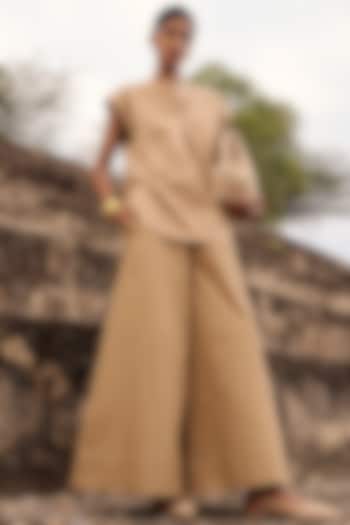 Khaki Twill Co-Ord Set by Khara Kapas at Pernia's Pop Up Shop