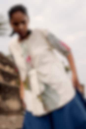 Off-White Mul Printed Top by Khara Kapas at Pernia's Pop Up Shop