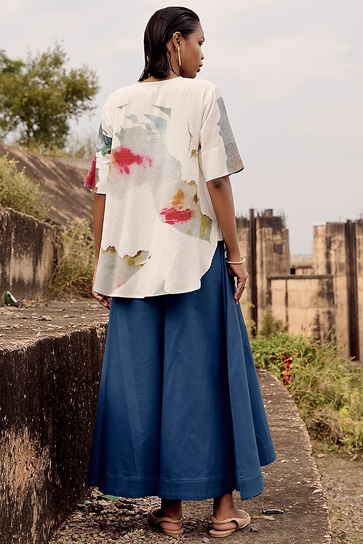 Off-White Mul Printed Top by Khara Kapas at Pernia's Pop Up Shop