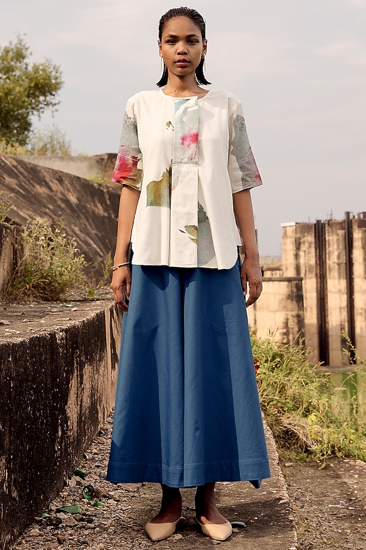 Off-White Mul Printed Top by Khara Kapas at Pernia's Pop Up Shop