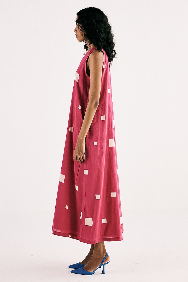 Pink Cotton Mul Printed Jumpsuit by Khara Kapas at Pernia's Pop Up Shop