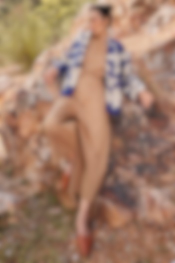 Indigo Blue Handcrafted Cotton Jacket by Khara Kapas at Pernia's Pop Up Shop