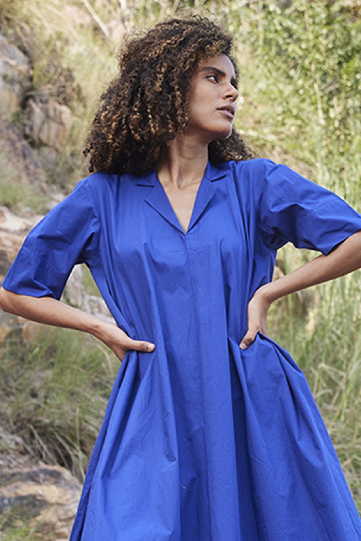 Electric blue midi dress 2025