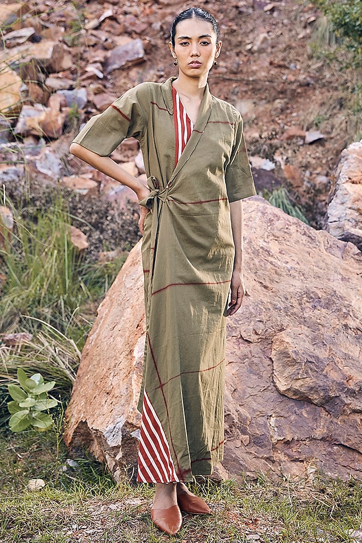 Green Cotton Maxi Summer Dress by Khara Kapas at Pernia's Pop Up Shop