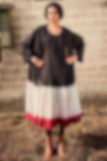 Multi-Colored Cotton Mul Dip-Dyed Jacket Summer Dress by Khara Kapas at Pernia's Pop Up Shop