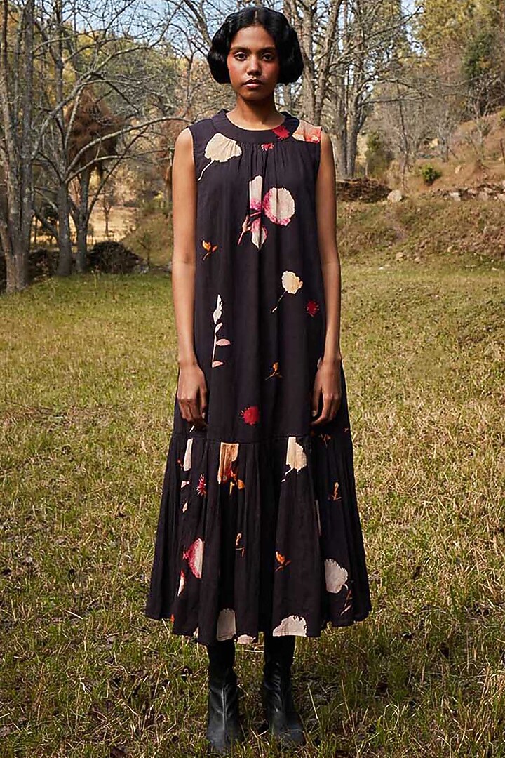 Coca-Cola Colored Cotton Mul Floral Printed Jacket Vacation Dress by Khara Kapas at Pernia's Pop Up Shop