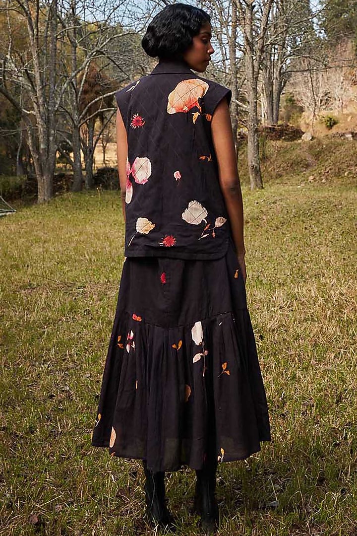 Coca-Cola Colored Cotton Mul Floral Printed Jacket Vacation Dress by Khara Kapas at Pernia's Pop Up Shop