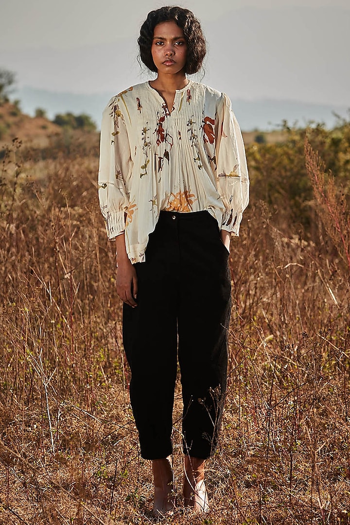 Jet Black Corduroy Pants by Khara Kapas at Pernia's Pop Up Shop