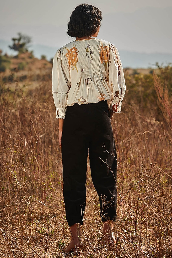 Jet Black Corduroy Pants by Khara Kapas at Pernia's Pop Up Shop