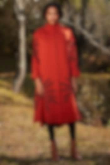 Rustic Red Cotton Mul Summer Dress by Khara Kapas at Pernia's Pop Up Shop