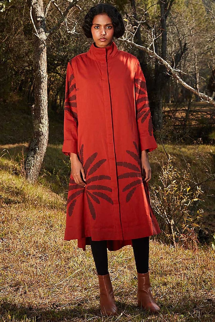 Rustic Red Cotton Mul Summer Dress by Khara Kapas at Pernia's Pop Up Shop