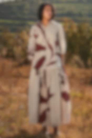 Beige & Brunette Cotton Mul Printed Top by Khara Kapas at Pernia's Pop Up Shop