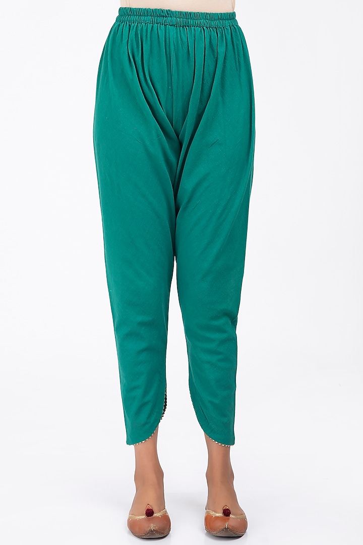 Teal Green Cotton Dhoti Set by KALAKARI BY AKANKSHA at Pernia's Pop Up Shop