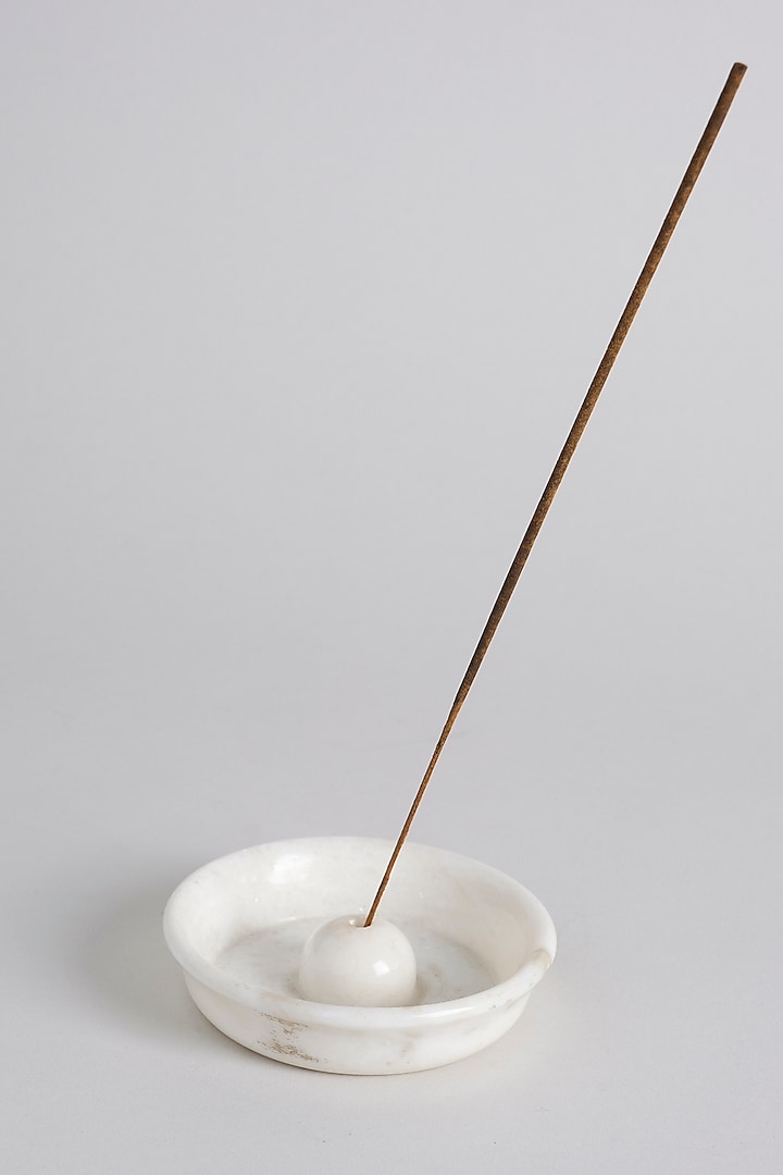 White Marble Handcrafted Incense Stick Holder by Kaksh studio