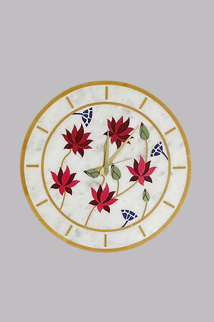 White Marble Wall Clock by Kaksh studio at Pernia's Pop Up Shop