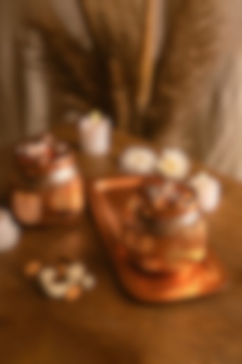 Copper Jar With Lid (Set of 3) by Kaksh studio
