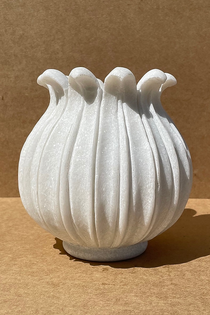White Vase In Marble by Kaksh studio at Pernia's Pop Up Shop