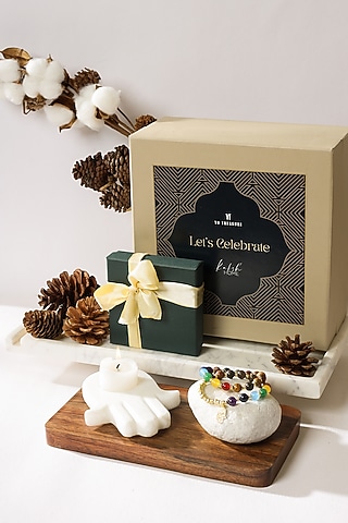 Candle Holder & Bracelet Festive Gift Hamper by Kaksh studio