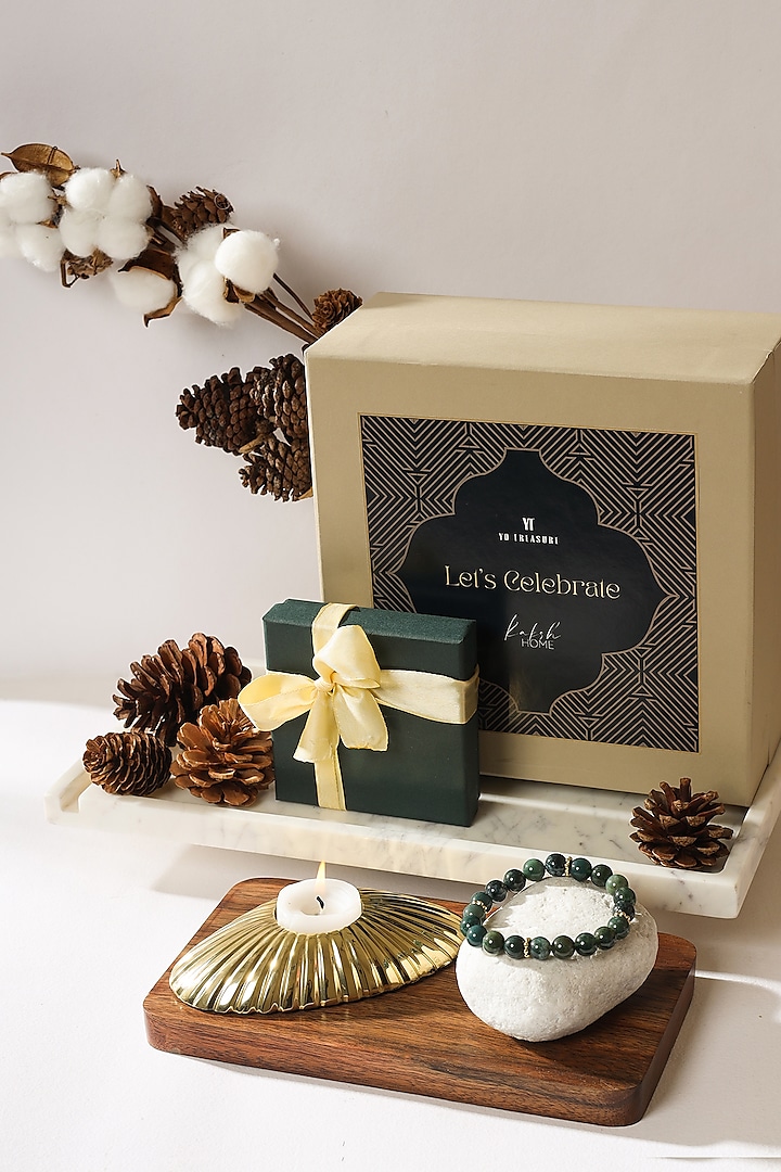 Candle Holder & Bracelet Festive Gift Hamper by Kaksh studio